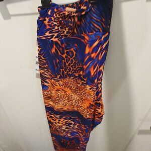 (HOT KISS) STRETCH LEGGINGS MULTICOLORED PRINT SIZE 3X  BRAND NEW WITH TAG
